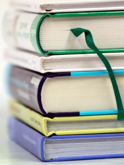 stack of closed books